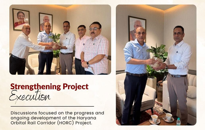 RVNL CMD meets MD, Haryana Orbital Rail Corridor